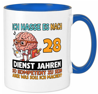 28 Dienstjahre | Arbeit Kompetent Geschenkidee Kollegen Büro Humor Tasse