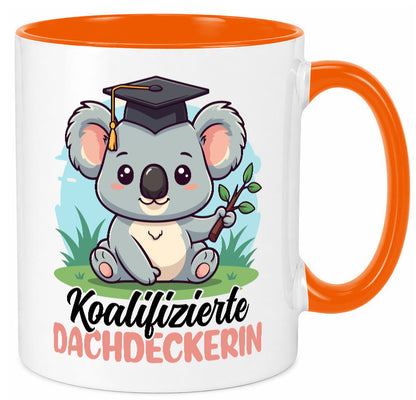 Koalifizierte Dachdeckerin | Dachbau Hausbau Geschenk Humor Geschenkidee Tasse