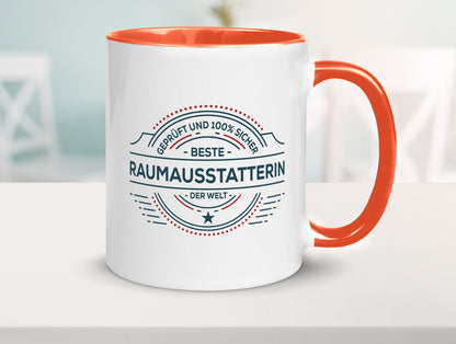 Geprüft und sicher: Raumausstatterin | Wohn Ausstatterin Humor Geschenkidee