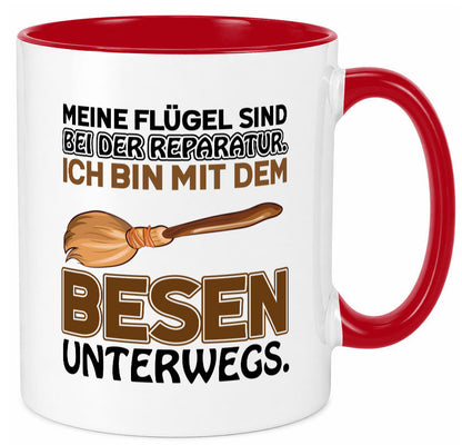 Flügel Reperatur lustig Humor Geschenkidee Geschenk Tasse