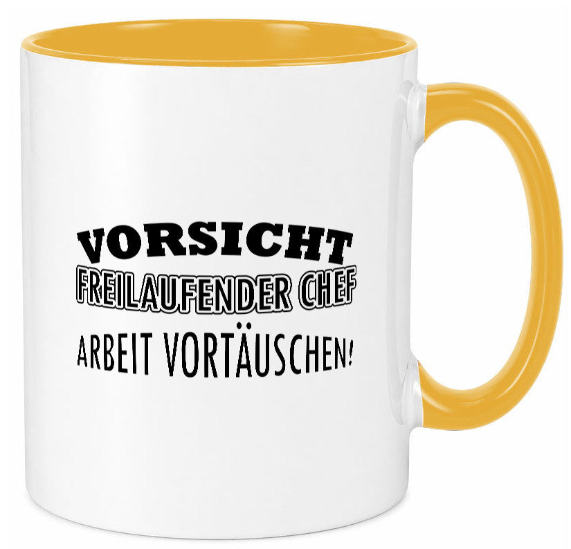 Freilaufender Chef lustig Arbeit Kollegen Büro Geschenk Tasse