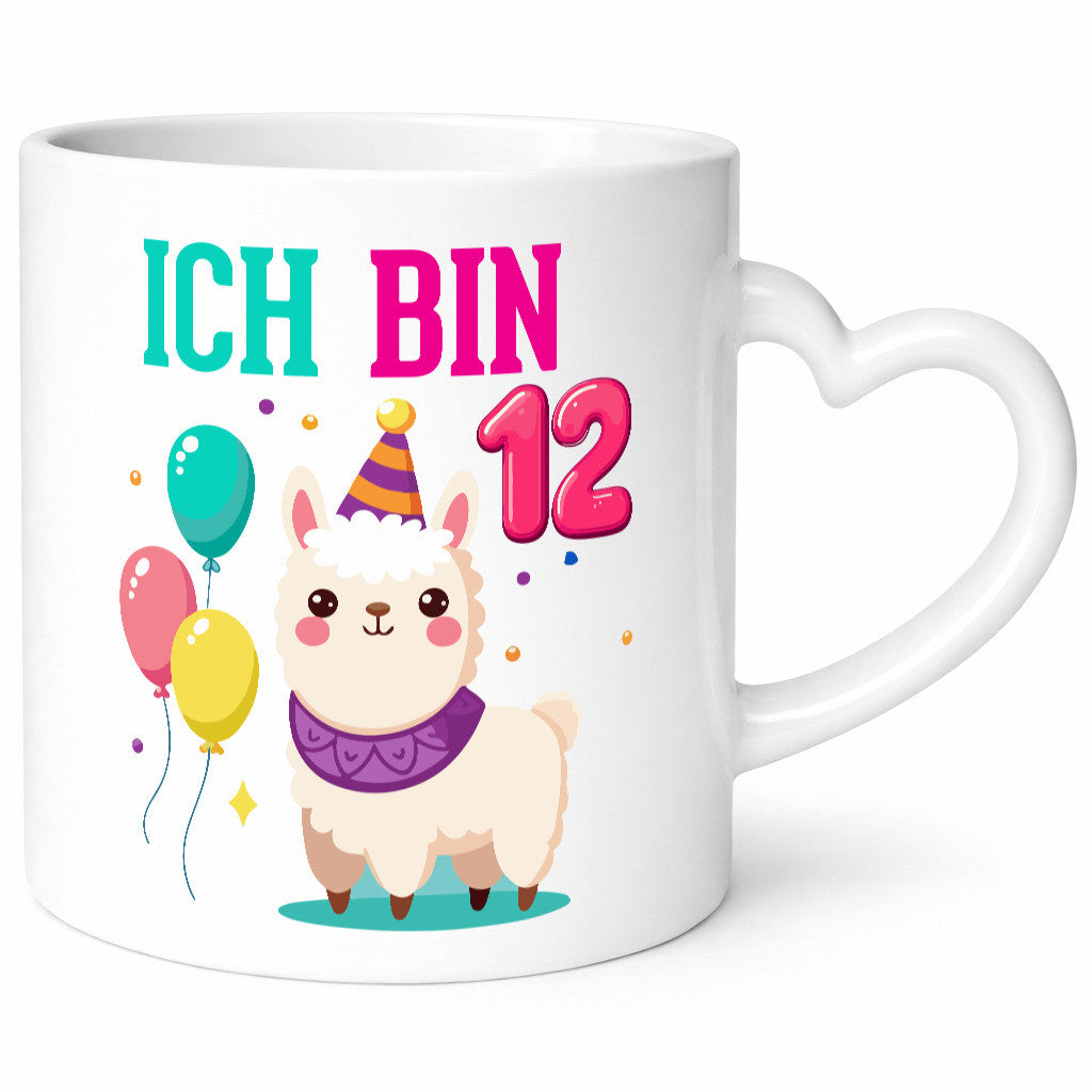 12. Geburtstag | 12 Jahre Lama Alpaka lustig Geschenkidee Geschenk Tasse