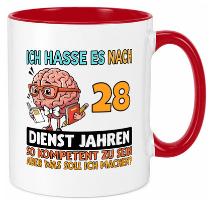 28 Dienstjahre | Arbeit Kompetent Geschenkidee Kollegen Büro Humor Tasse