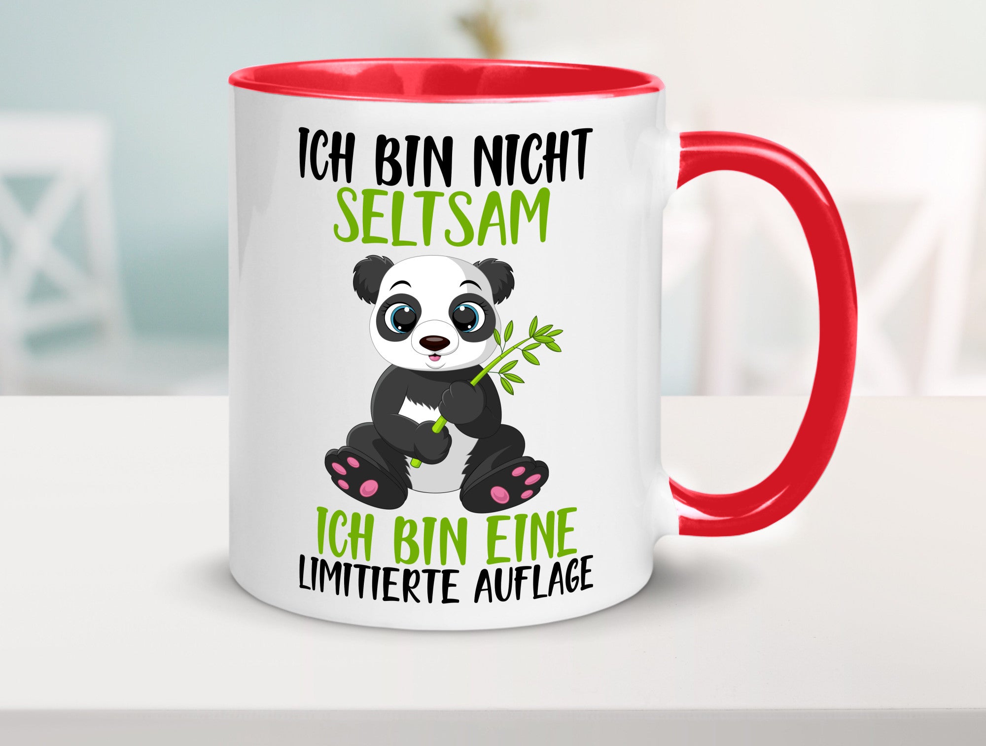 Ich bin nicht seltsam | süßer Pandabär lustiger Spruch Humor Geschenkidee Tasse