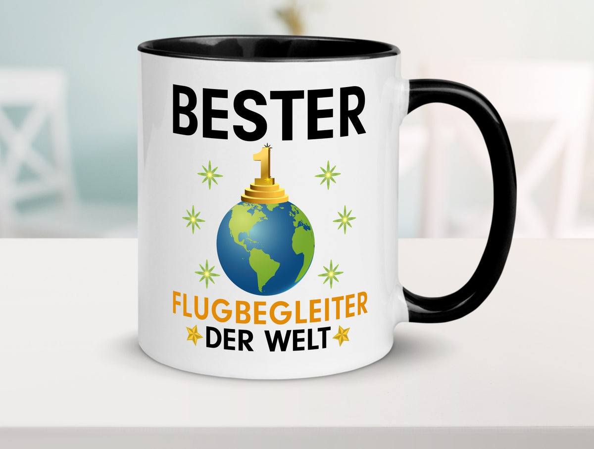 Welt Bester Flugbegleiter | Steward Flughafen Geschenkidee Humor Tasse