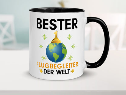 Welt Bester Flugbegleiter | Steward Flughafen Geschenkidee Humor Tasse