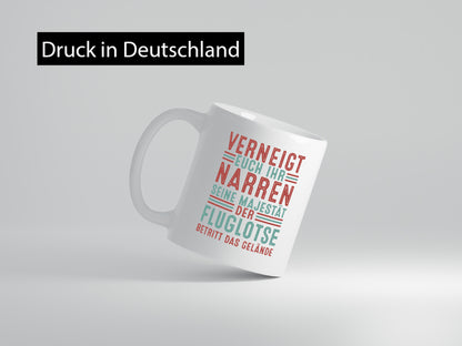 Verneigt euch: Fluglotse | Flugverkehr Flughafen v2 Geschenkidee Humor Tasse