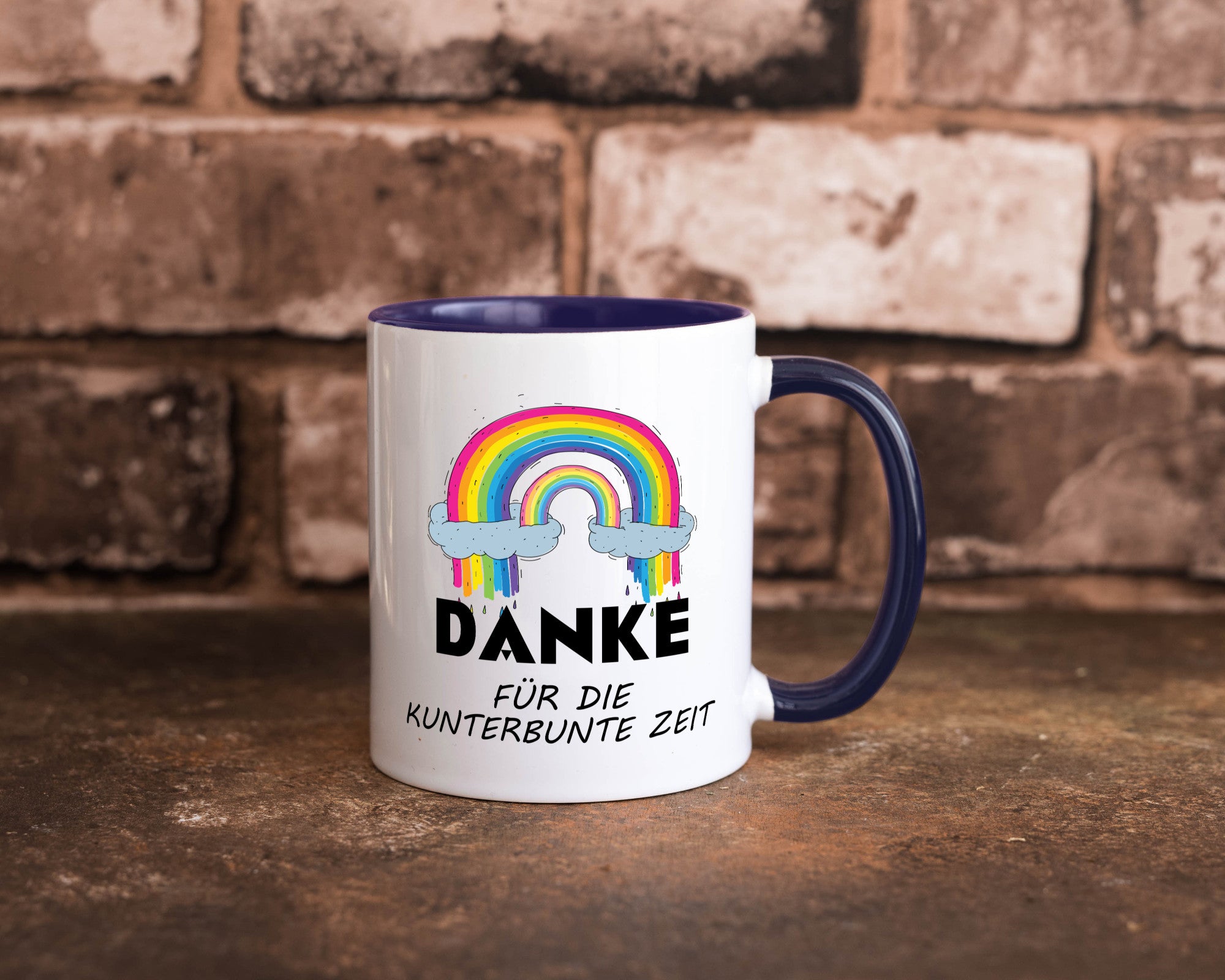 Danke für die Kunderbunte Zeit | Regenbogen lustiger Spruch Geschenk Humor