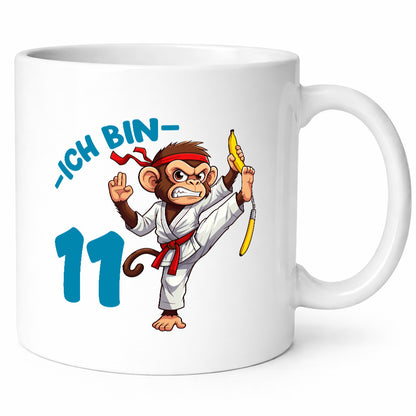 Ich bin 11 | 11. Geburtstag Karate Kampfsport Affe Geschenkidee Humor Tasse