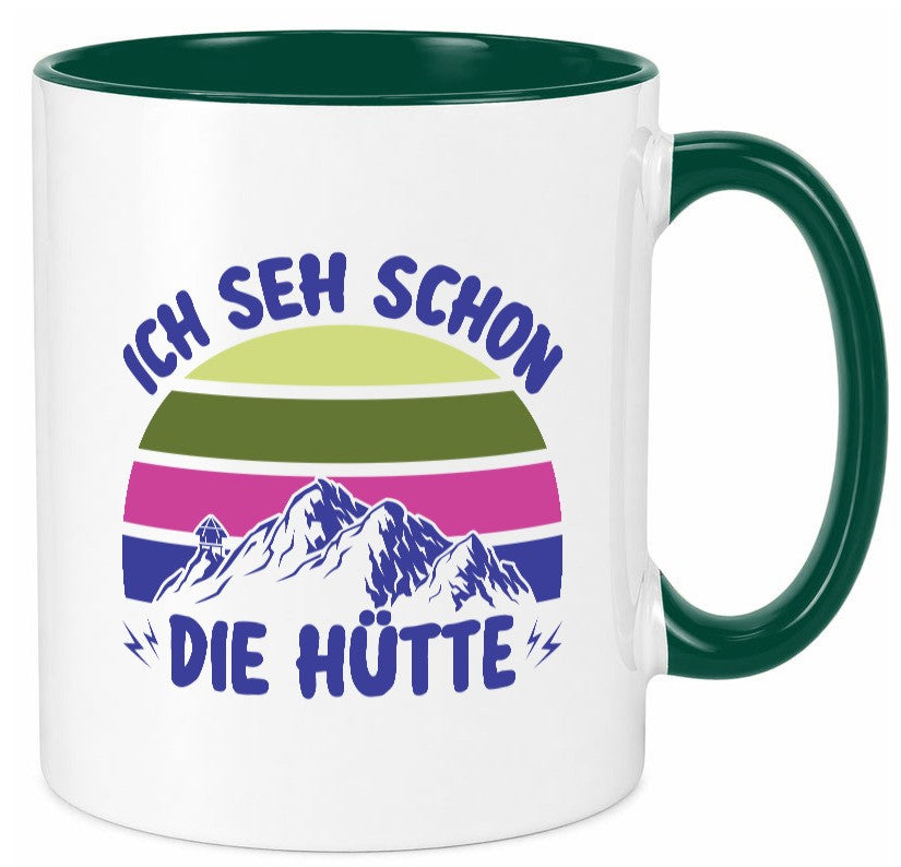 Ich seh schon die Hütte | Berge lustig Humor Geschenkidee Geschenk Tasse