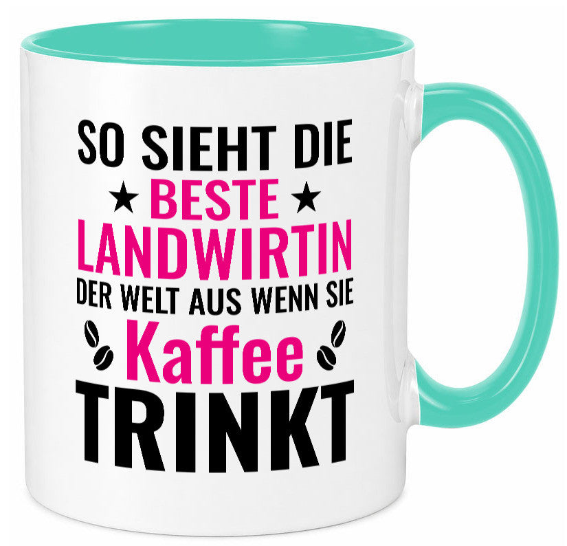 Kaffee trinkt: Landwirtin| Bäuerin | Landwirtschaft lustig Humor Geschenkidee Tasse
