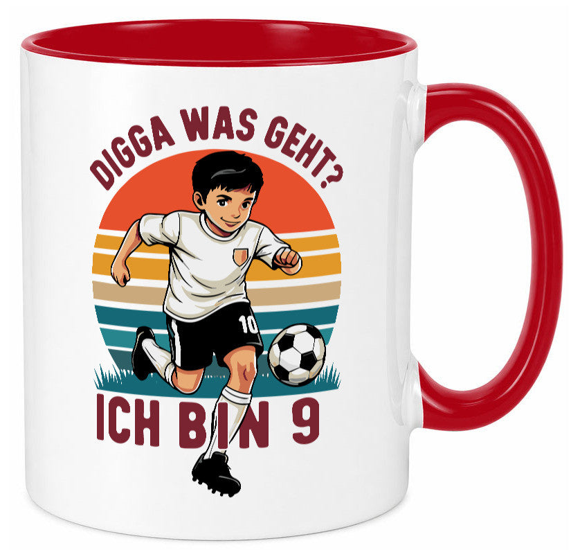 9 Geburtstag | Jahre Digga was geht ab Fußball lustig Geschenkidee Geschenk