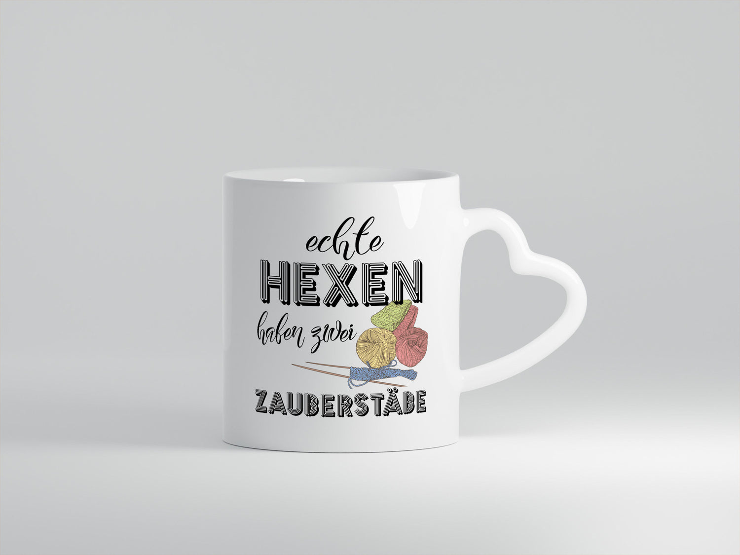 Echte Hexen haben zwei Zauberstäbe | Stricken Wolle lustiger Spruch Geschenk