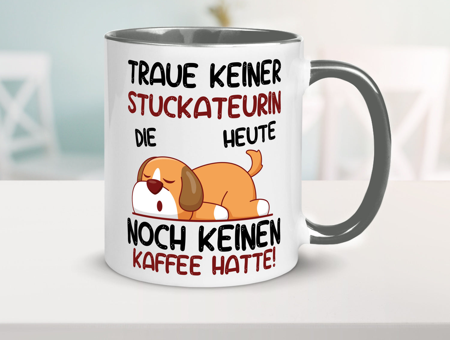 Traue keiner Stuckateurin | Innenausbau lustig Humor Geschenkidee Geschenk Tasse