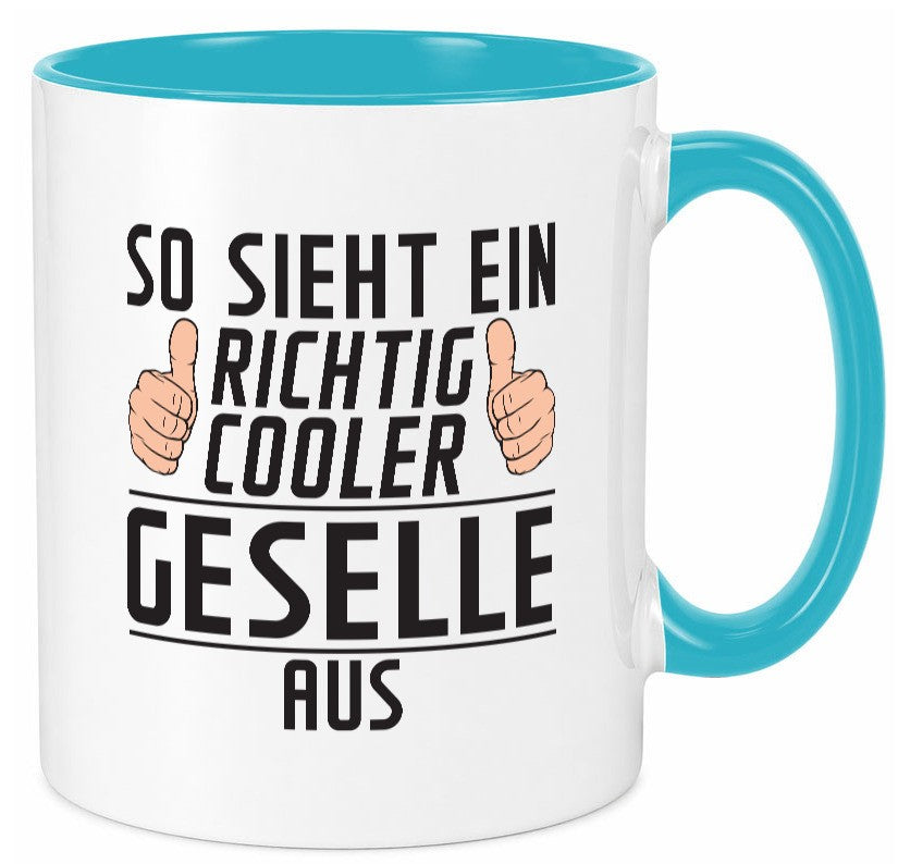 Richtig Cooler Geselle | Handwerker lustiger Spruch Geschenk Humor Geschenkidee Tasse