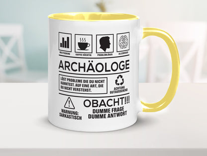 Achtung Probleme Archäologe | Archäologie Forscher Geschenkidee Humor Tasse