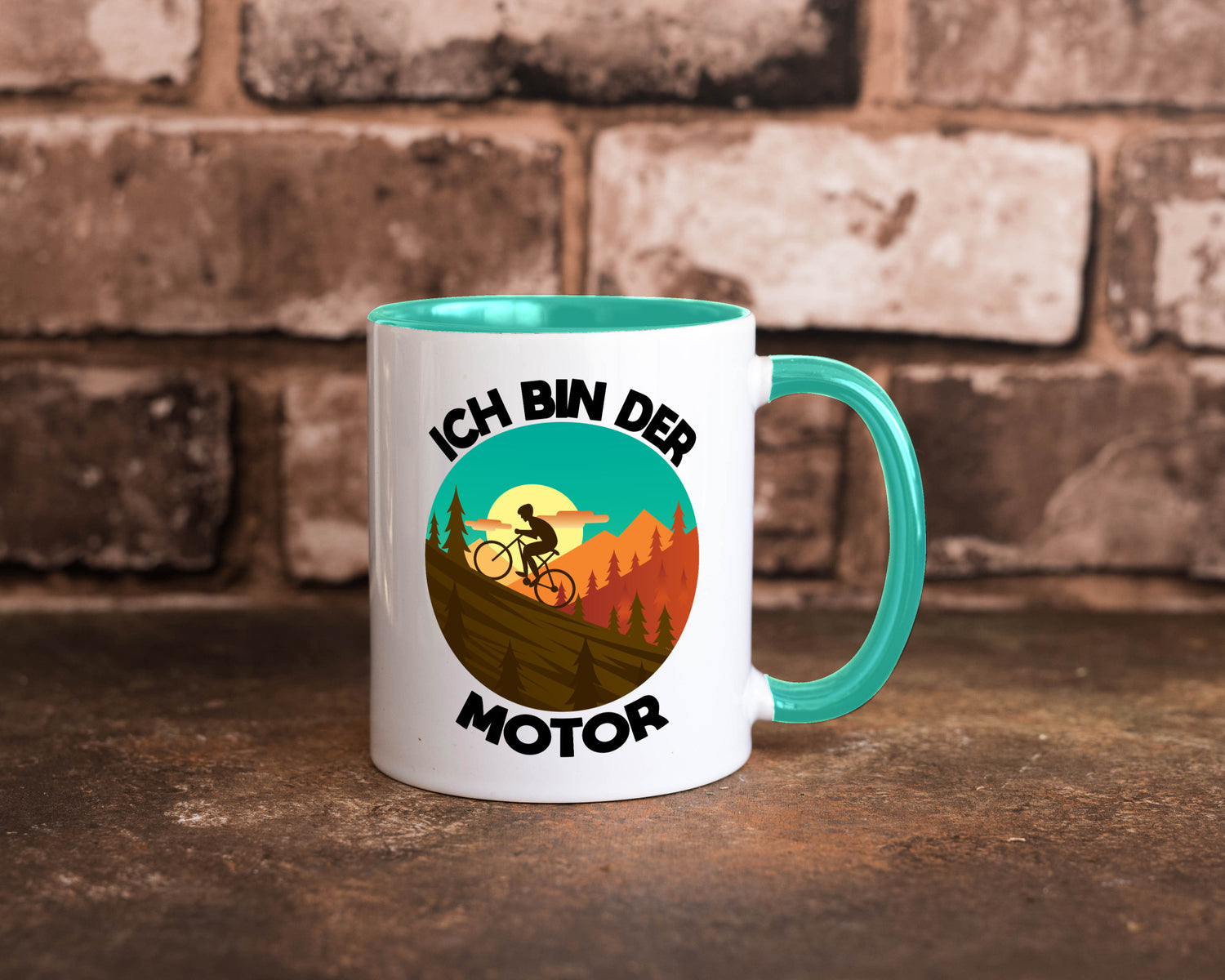Ich bin der Motor | Mountainbiking Fahrrad Berge Geschenkidee Humor Tasse