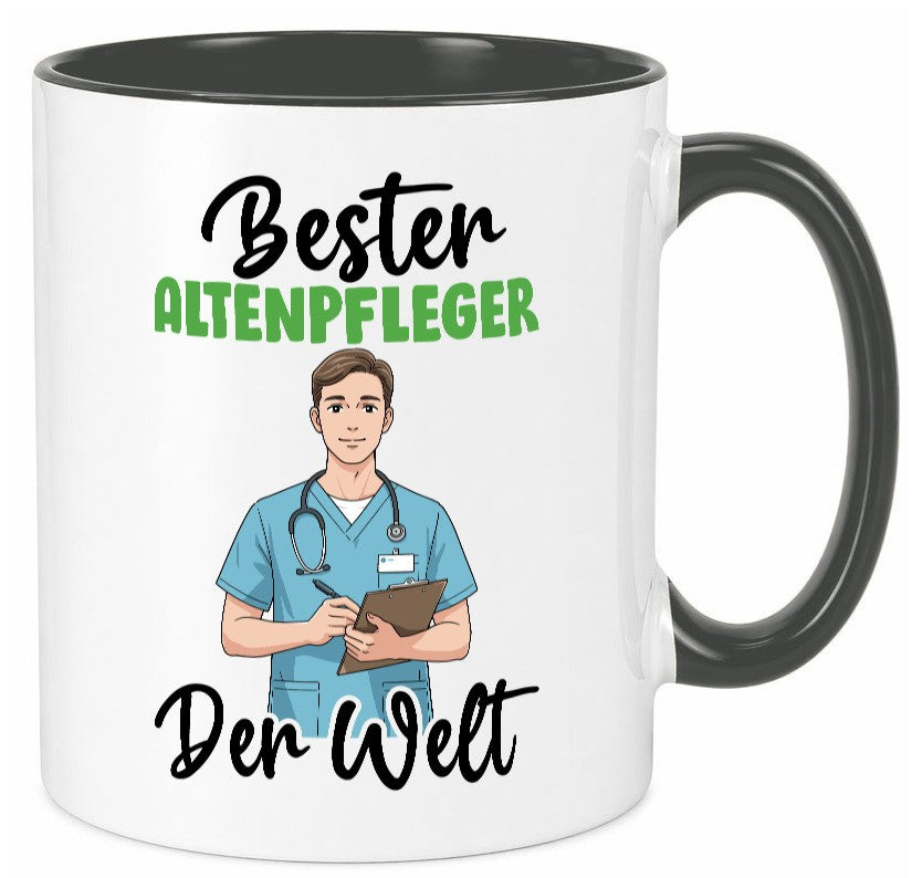 Bester Altenpfleger | Pflegepersonal lustiger Spruch Geschenk Humor Tasse
