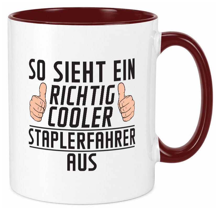 Richtig Cooler Staplerfahrer | Gabelstapler Fahrer Humor Geschenkidee Tasse