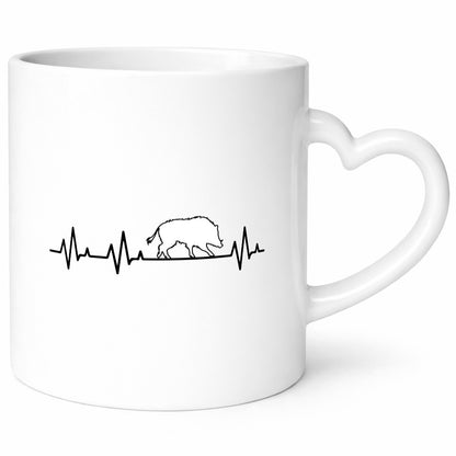 Wildschwein Herzschlag | Jagd Motiv Jäger jagen Humor Geschenkidee Tasse