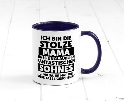 Stolze Mama | Fantastischer Sohn Beste Humor Familie Geschenkidee Tasse