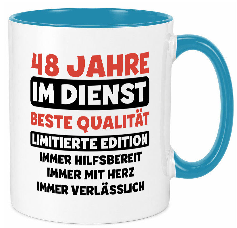 48 Jahre im Dienst | Jubiläum Arbeit v3 Humor Kollegen Büro Geschenkidee Tasse
