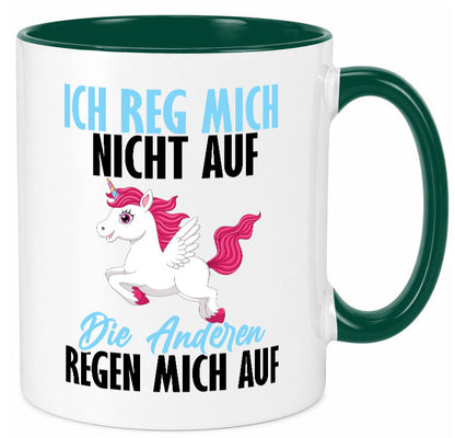 Ich reg mich nicht auf lustiger Spruch Geschenk Humor Geschenkidee Tasse