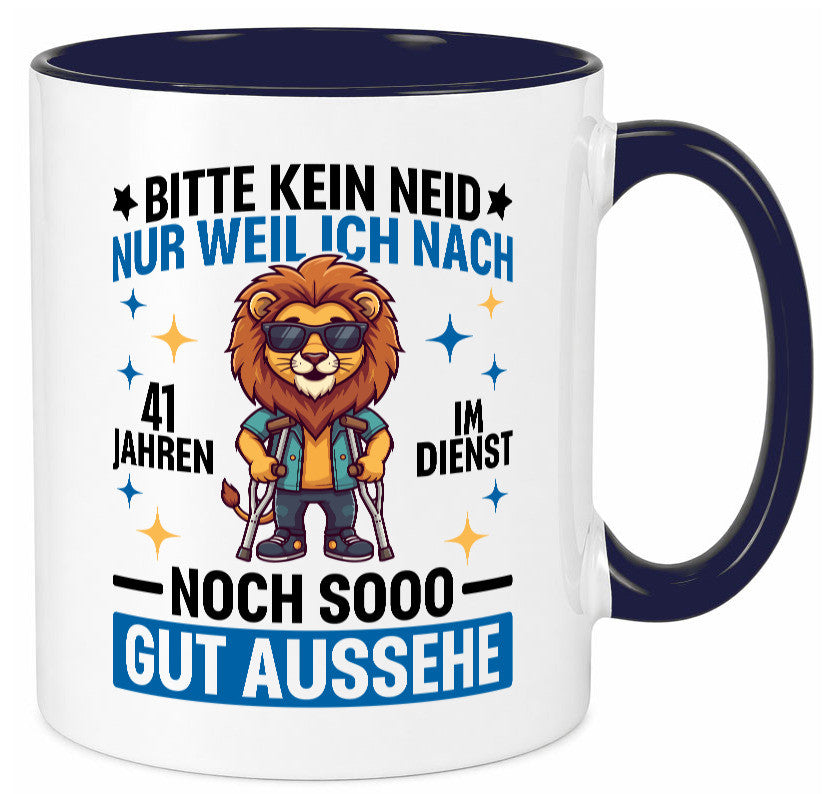 41 Jahre im Dienst | Arbeitsjubiläum Arbeit lustig Kollegen Büro Geschenk Tasse
