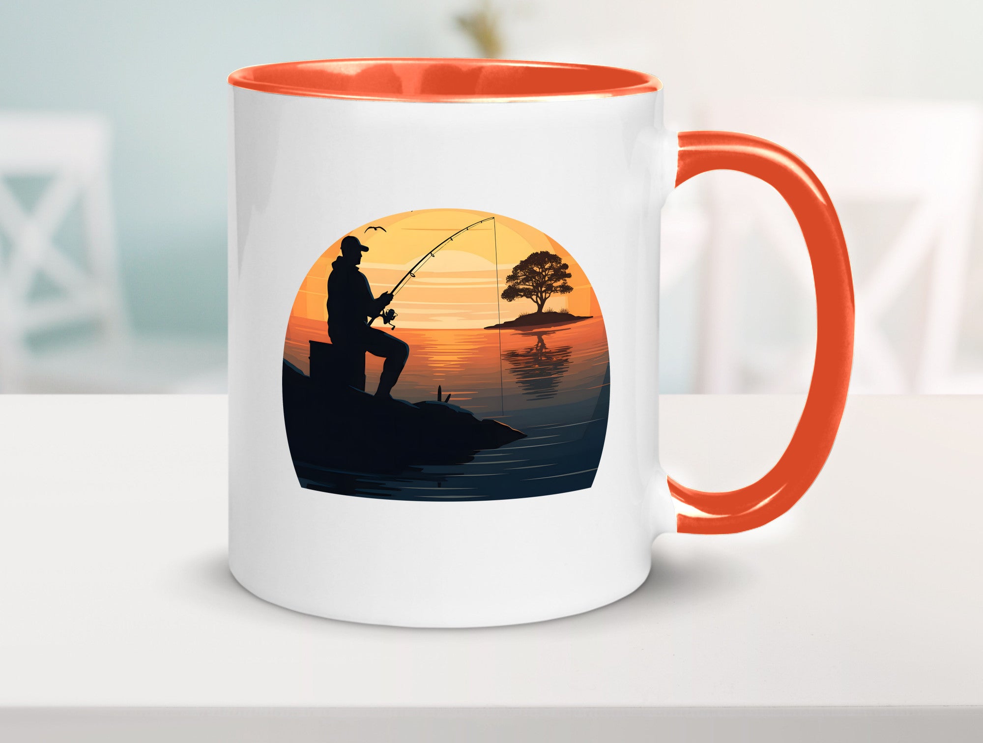 Angler | Sonnenuntergang Fischer Fische Angeln v2 Geschenk Humor Geschenkidee