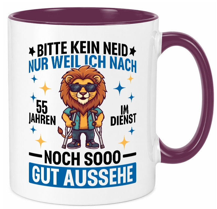 55 Jahre im Dienst | Arbeitsjubiläum Arbeit Geschenk Kollegen Büro lustiger Tasse