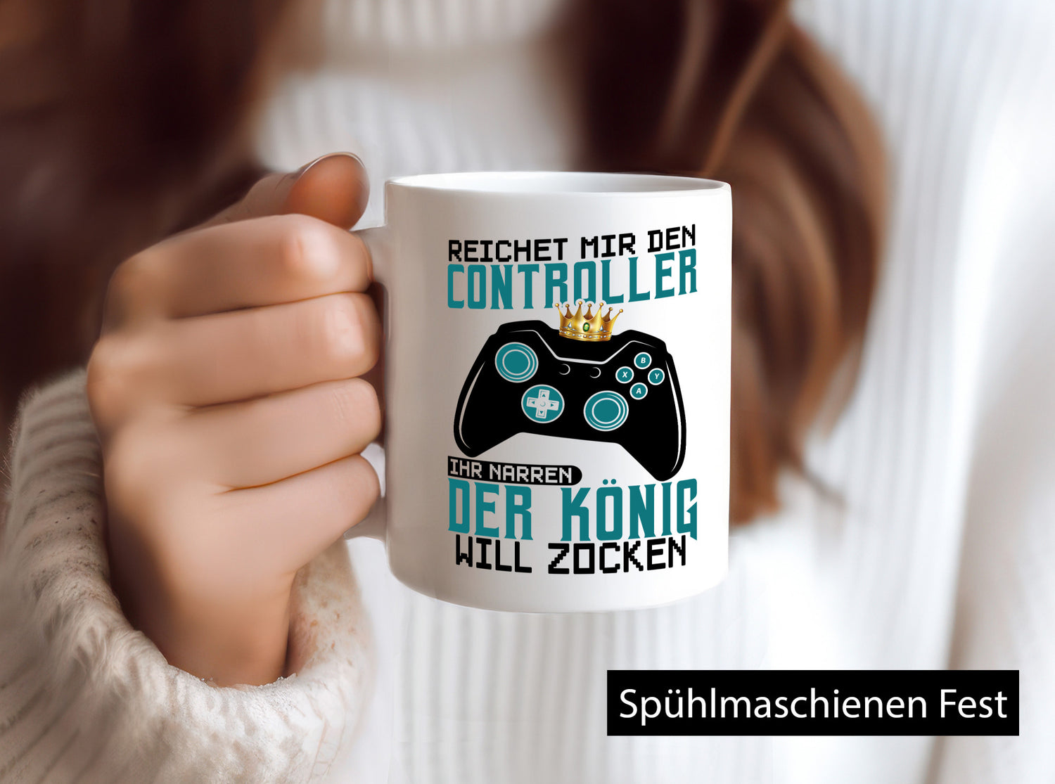 Der König will Zocken | Gamer lustiger Spruch Geschenk Humor Geschenkidee Tasse