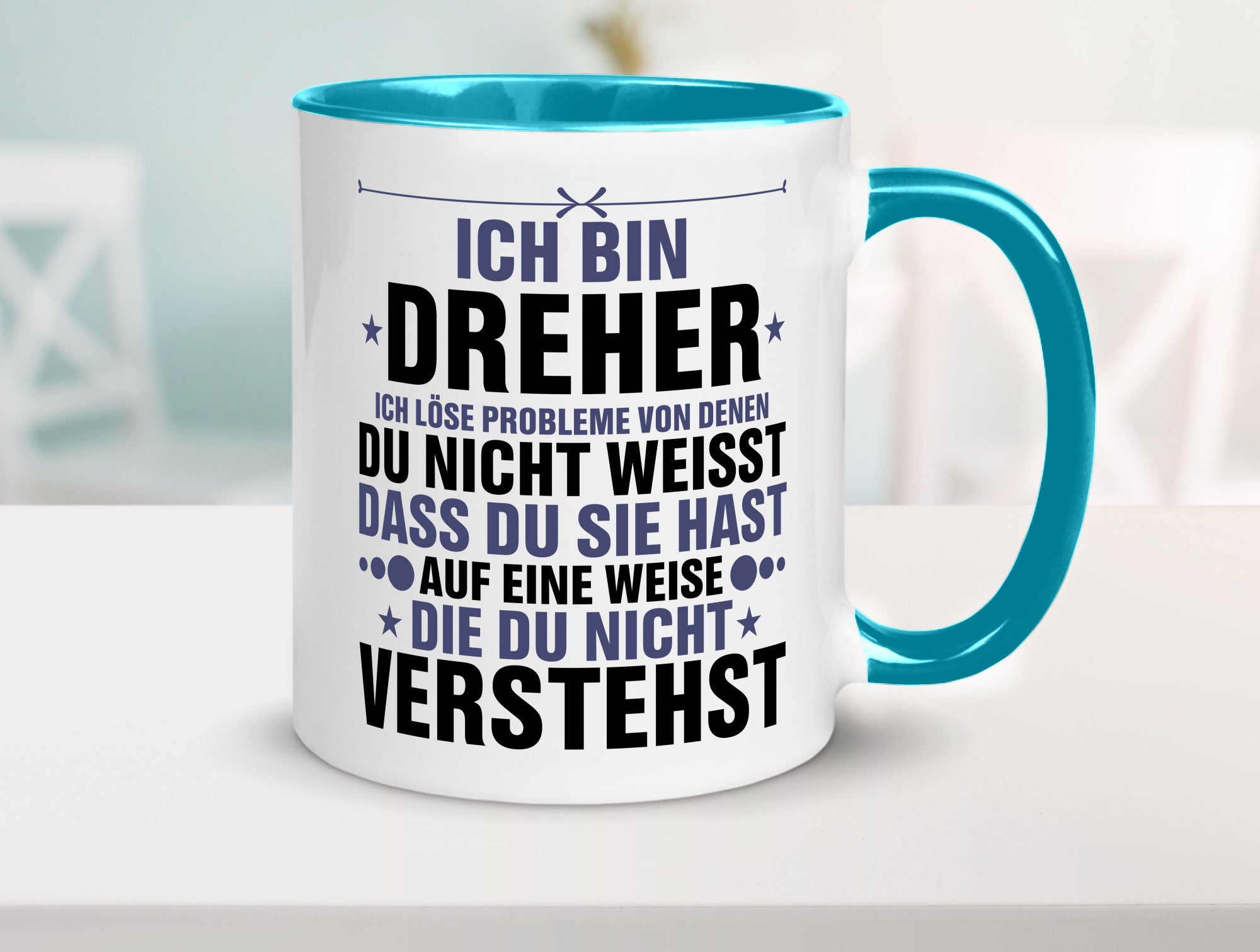 Löse Probleme: Dreher | Fräser lustiger Spruch Geschenk Humor Geschenkidee Tasse
