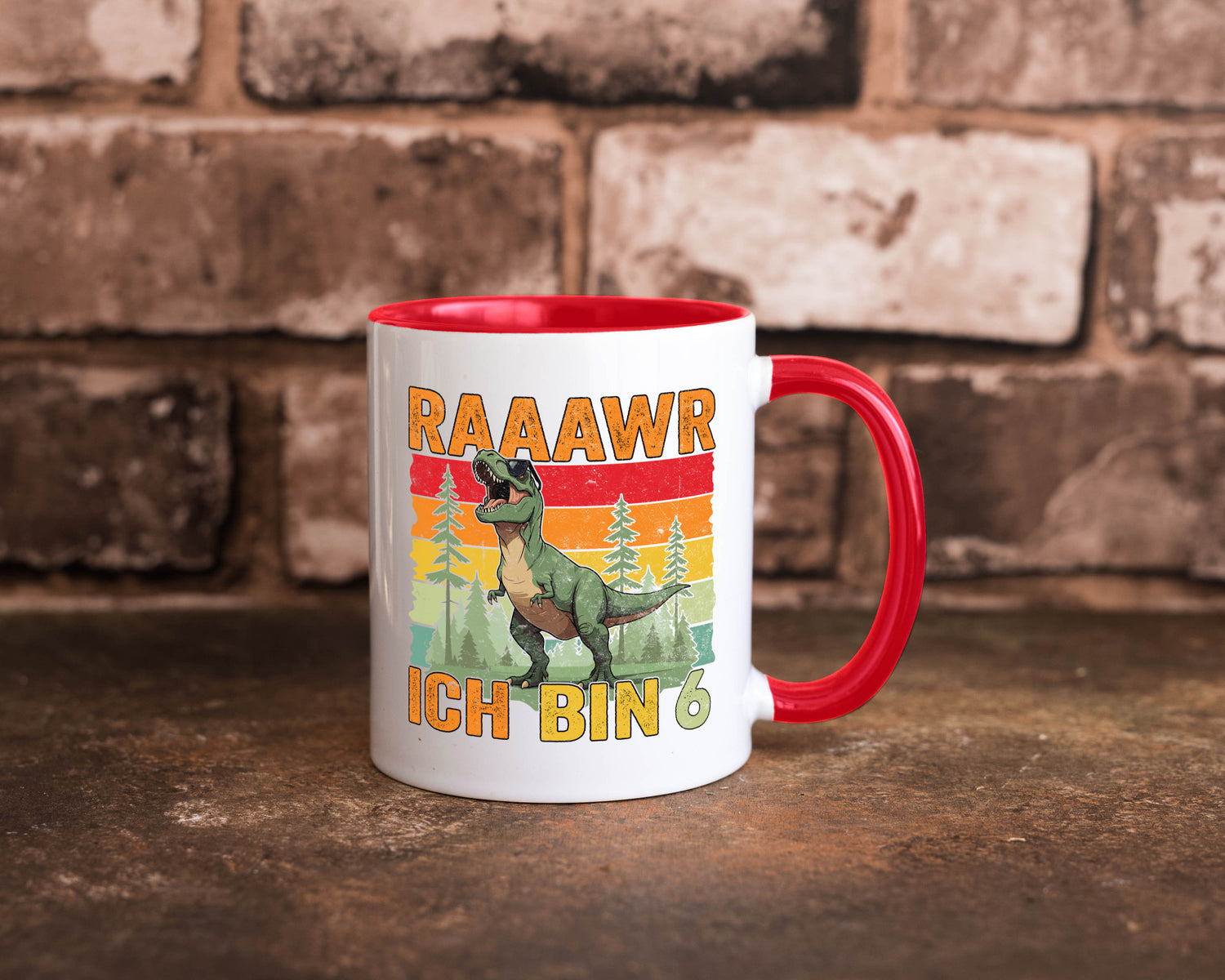 6. Geburtstag | 6 Jahre rarrrr ich bin Dinosaurier Humor Geschenkidee Tasse