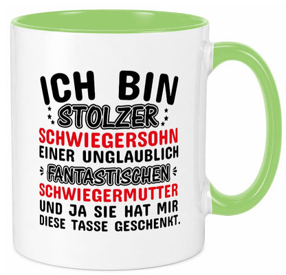 Stolzer Schwiegersohn einer Schwiegermutter Geschenkidee Familie Humor Tasse