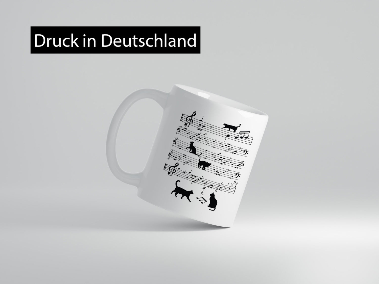 Musik Note mit Katzen | katze Singen lustiger Spruch Geschenk Tierliebhaber