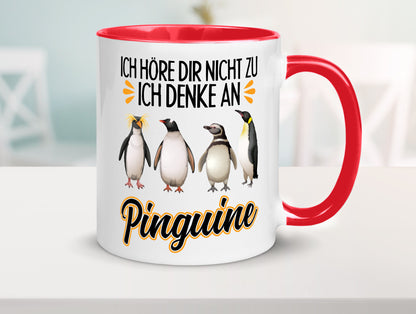 Ich denke an Pinguine Geschenkidee Humor Tasse