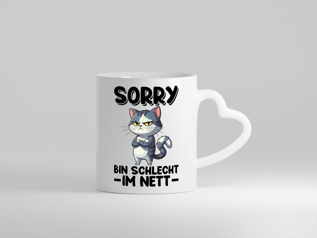 Sorry bin schleht im nett | Böse Katze Geschenkidee Tierliebhaber Humor Tasse