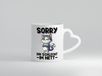 Sorry bin schleht im nett | Böse Katze Geschenkidee Tierliebhaber Humor Tasse