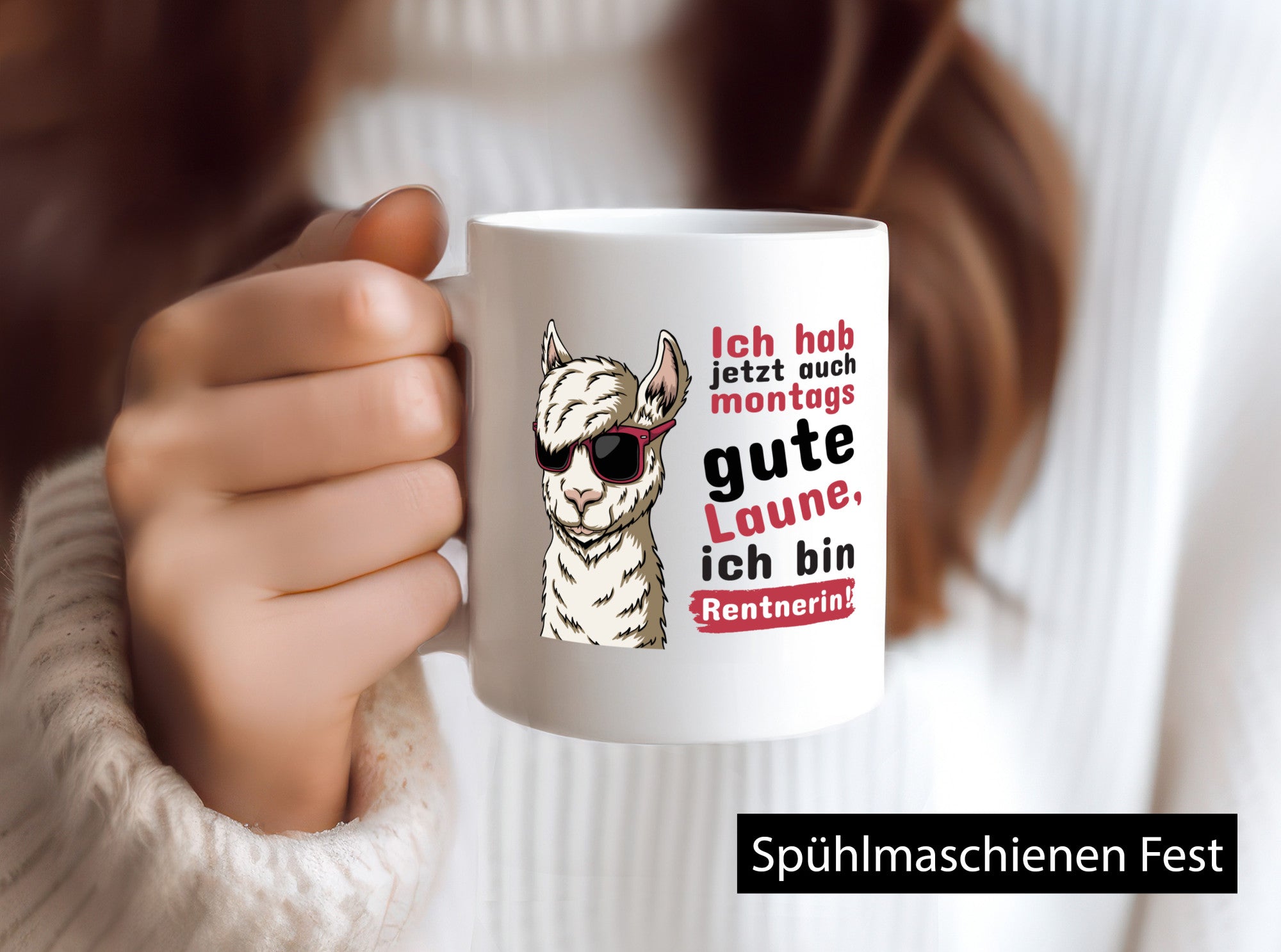 Rentnerin | Alpaka Montags Tasse Pensionierung lustiger Spruch Geschenk
