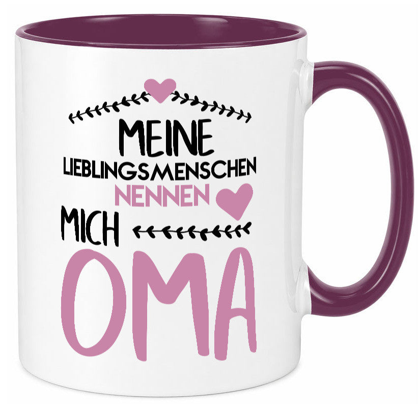 Oma Tasse | Lieblingsmenschen Großmutter Herzen lustiger Spruch Geschenk