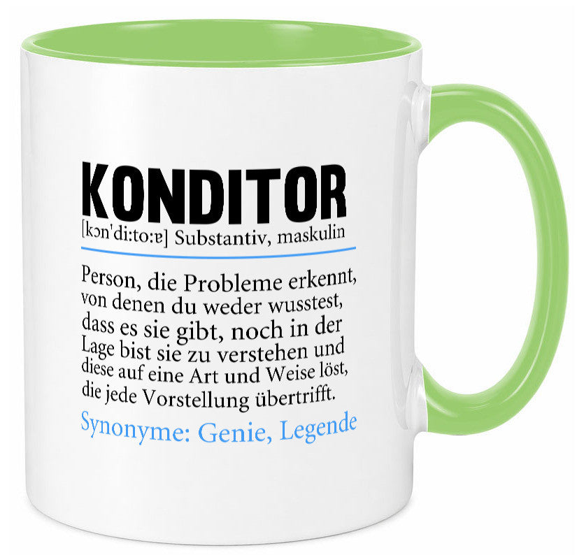 Konditor | Spruch Definition Konditorei lustiger Geschenk Humor Geschenkidee