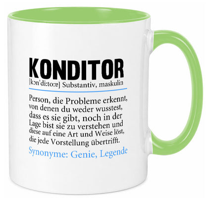 Konditor | Spruch Definition Konditorei lustiger Geschenk Humor Geschenkidee