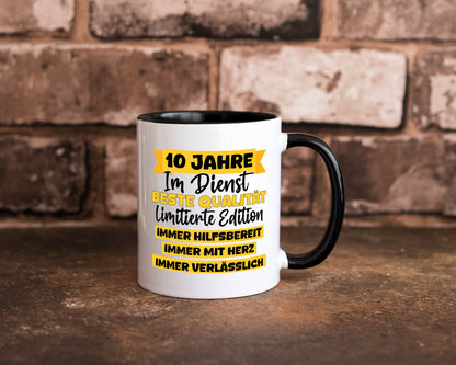 10 Jahre im Dienst | Jubiläum Arbeit v8 Geschenkidee Kollegen Büro Humor Tasse