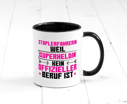 Superheldin Staplerfahrerin | Gabelstapler Humor Geschenkidee Tasse