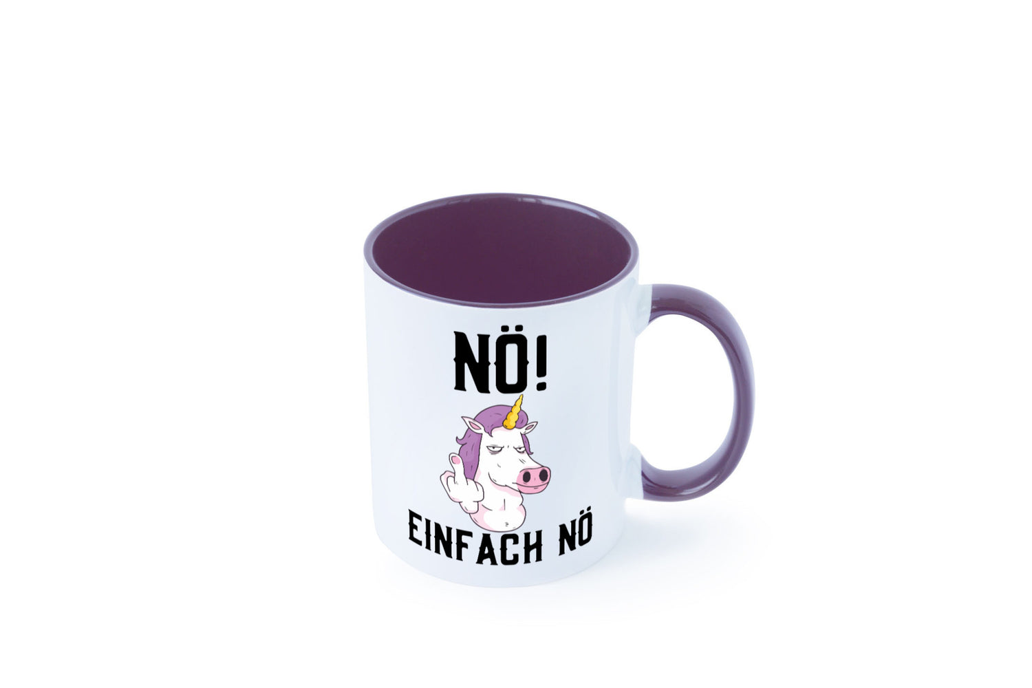 Einfach Nö | Keinen Bock Einhorn Mittelfinger Comic Geschenkidee Humor Tasse