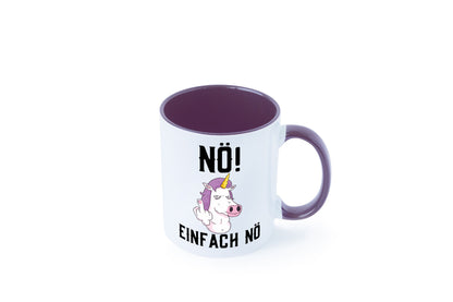 Einfach Nö | Keinen Bock Einhorn Mittelfinger Comic Geschenkidee Humor Tasse