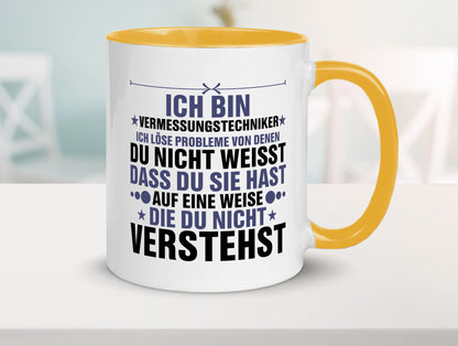 Löse Probleme: Vermessungstechniker | Techniker Humor Geschenkidee Tasse
