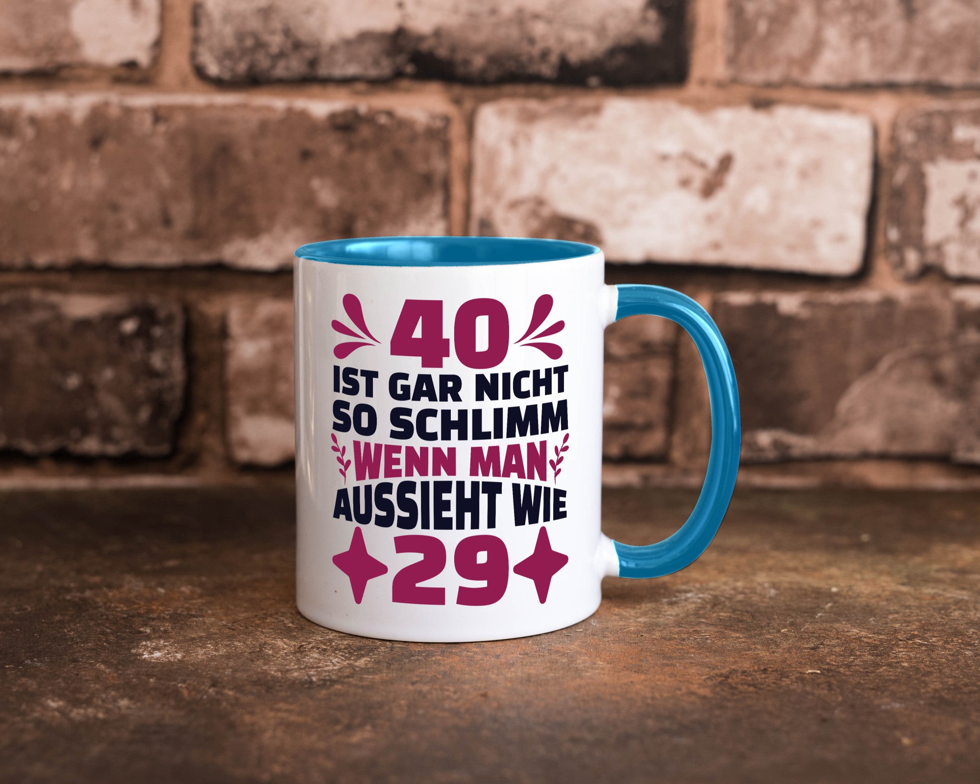 40 ist gar nicht schlimm | 40. Geburtstag Jung aussehen Geschenkidee Humor Tasse