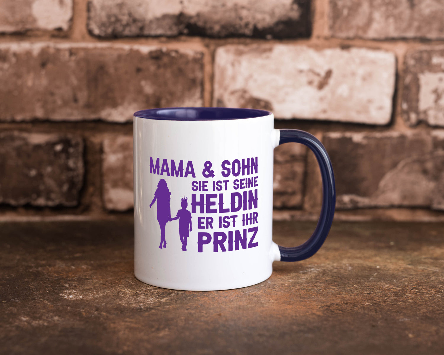 Mama &amp; Sohn | Helding Prinz Mutterliebe Geschenkidee Familie Humor Tasse