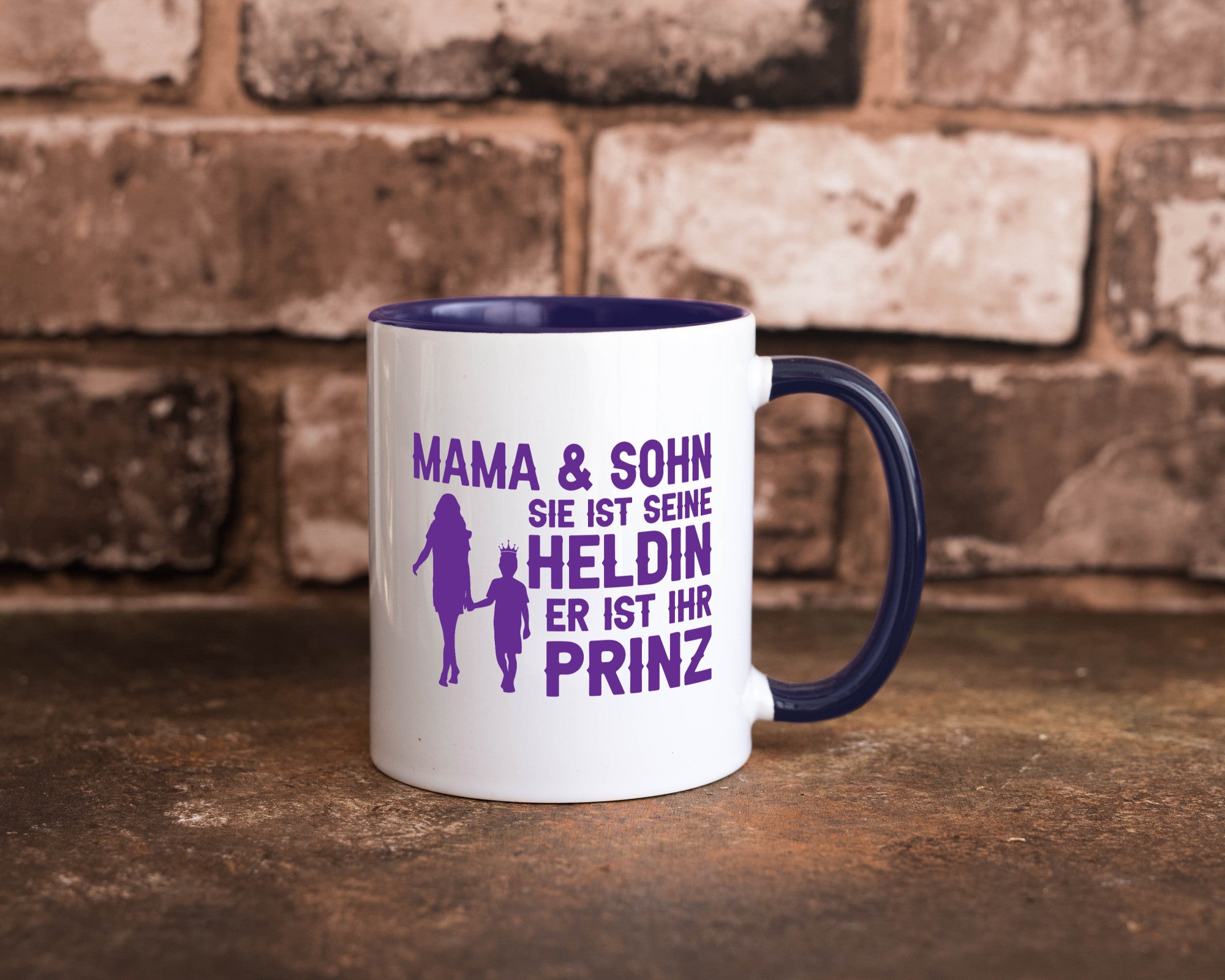 Mama &amp; Sohn | Helding Prinz Mutterliebe Geschenkidee Familie Humor Tasse